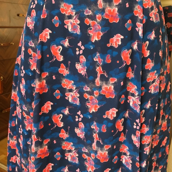 Tanya Taylor Wixson Floral Silk Midi Skirt, Navy - Picture 4 of 8